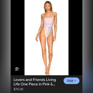Lovers + Friends Pink and Yellow Swimsuit